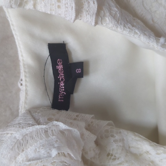 Girls size 8 My Michelle cream ivory lace dress fall beach dress - Picture 3 of 5